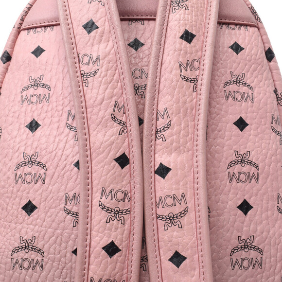 MCM Backpack Side Studs Pink Leather Daypack - Picture 9 of 12
